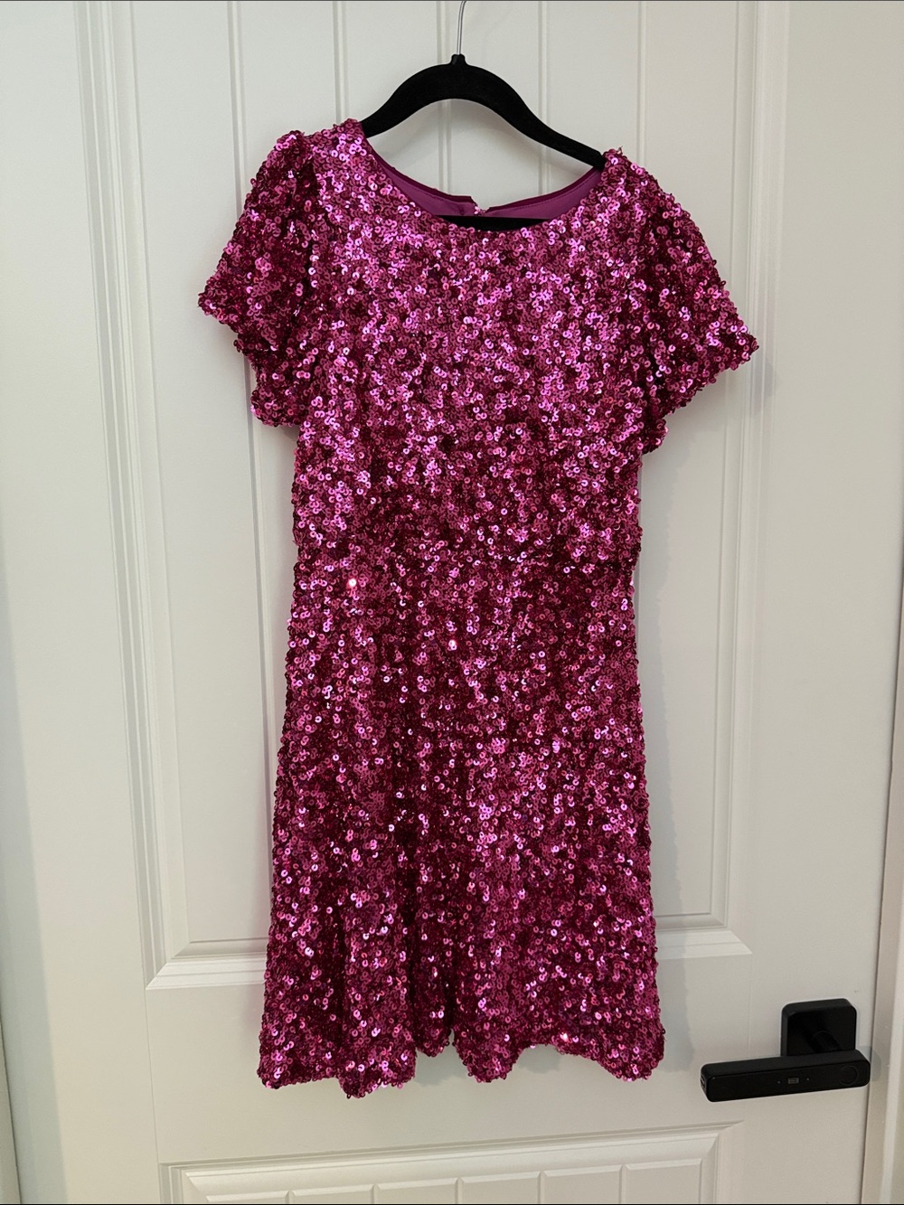 Gianni Bini Girls Pink Sequin Short Sleeve Party Dress